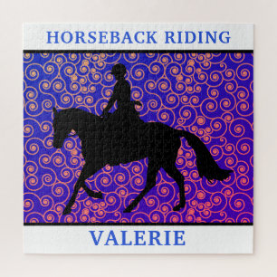 Puzzle Horseback Riding Horse & Rider Swirl 676 Piece