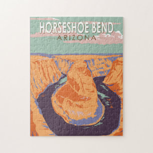 Puzzle Horseshoe Bend Travel Art Vintage