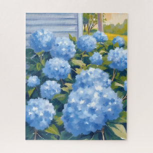 Puzzle Hortensias bleus aquarelle de Nouvelle-Angleterre