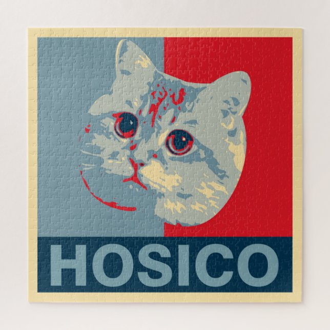 Puzzle Hosico - Illustration rouge bleu