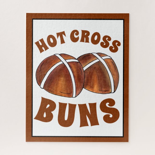Puzzle Hot Cross Buns British Food Baking Pâques de Pâque (Vertical)