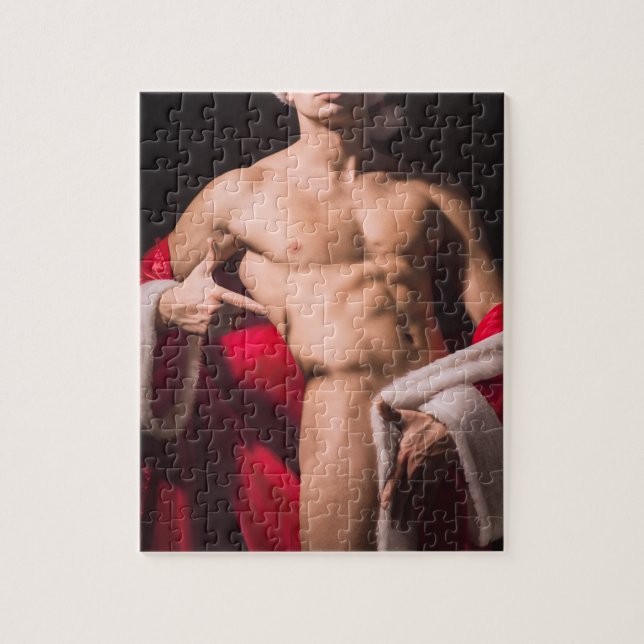 Puzzle Hot Guy Poses Sexy Shirless Père Noël (Vertical)