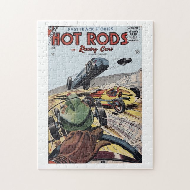Puzzle Hot Rods & Racing Cars Comic, 1956 (Vertical)