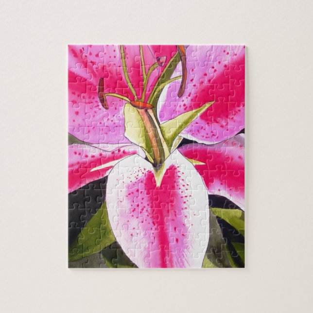 Puzzle Hot rose Lily Tenerife pop art (Vertical)