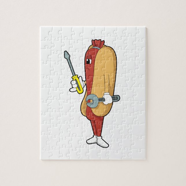 Puzzle Hotdog en mécanique avec outil (Vertical)