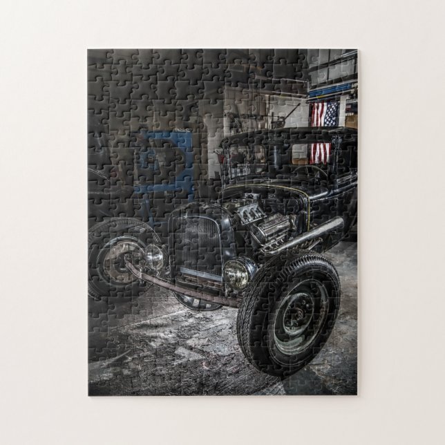 Puzzle Hotrod dans un casse-tête de garage (Vertical)