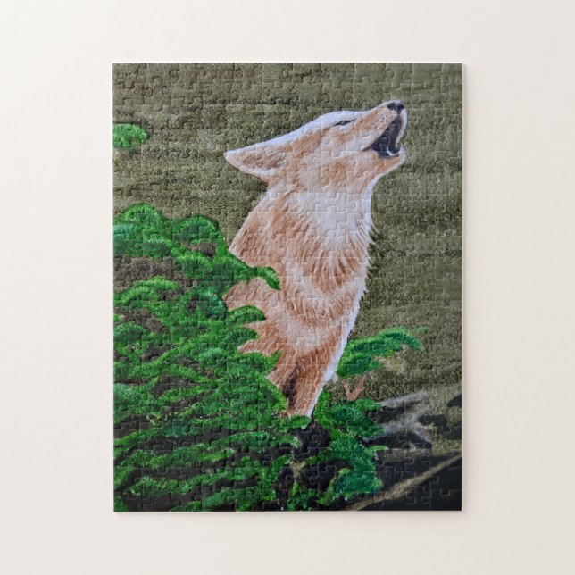 Puzzle Howling Coyote (Vertical)