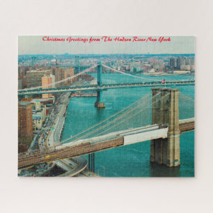 Puzzle Hudson River New York. voeux de Noël