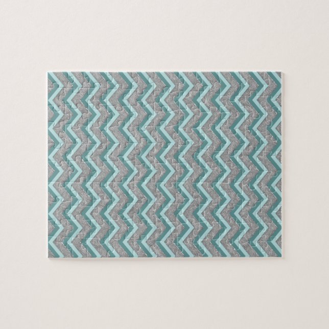 Puzzle Huile d'argent et ZigZag Turquoise (Horizontal)