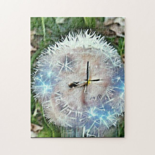 Puzzle Humble dandelion horloge photo jigsaw puzzle. (Vertical)