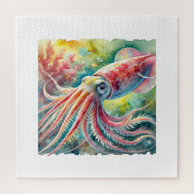Puzzle Humboldt squid 240824AREF112 - Watercolor (Vertical)