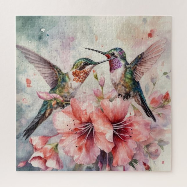 Puzzle Humming Birds and Flowers (Vertical)