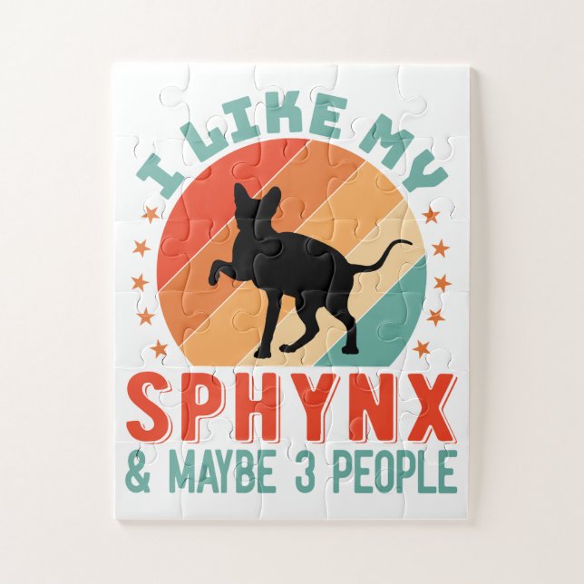 Puzzle Humour du propriétaire canadien de chats en sphynx (Vertical)
