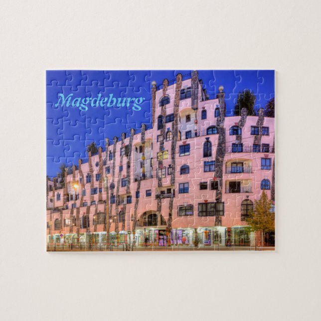 Puzzle Hundertwasser en photo de Magdebourg (Horizontal)
