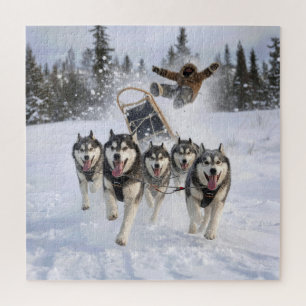 Puzzle Huskies hors de contrôle tirant un traîneau