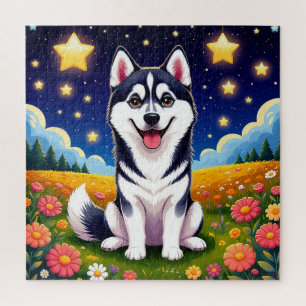 Puzzle Husky sibérien joueur