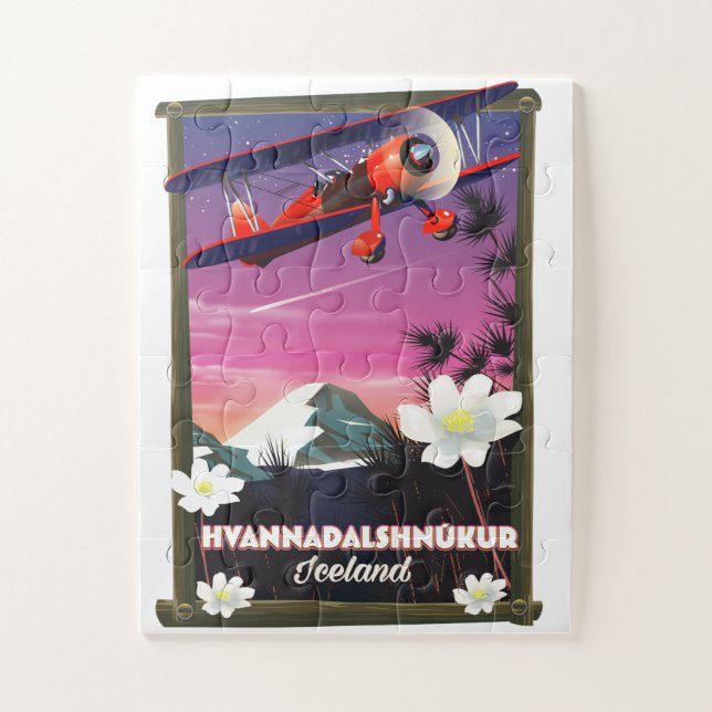 Puzzle Hvannadalshnkur affiche de voyage Islande. (Vertical)