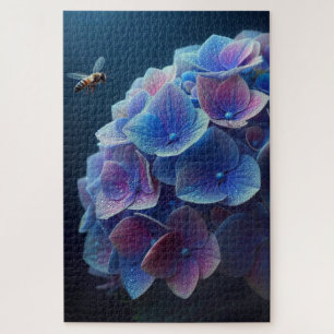 Puzzle Hydrangeas Floral Purple et Bleu