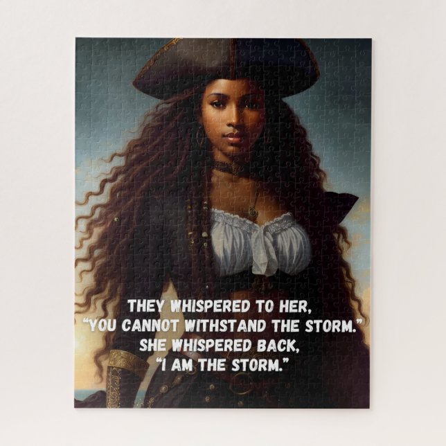 Puzzle I Am the Storm Black Woman Pirate Art (Vertical)