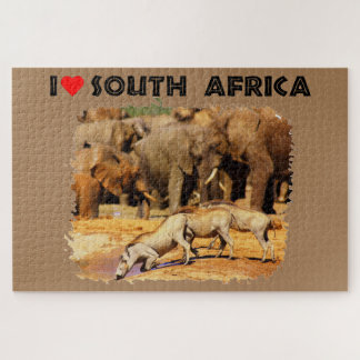 Puzzle I Heart Afrique du Sud phacochères et éléphants