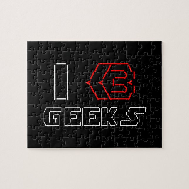 Puzzle I Heart Geek ASCII ART (Horizontal)