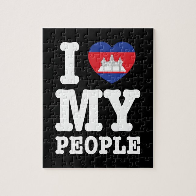 Puzzle I Heart (Love) My Khmer People (Vertical)