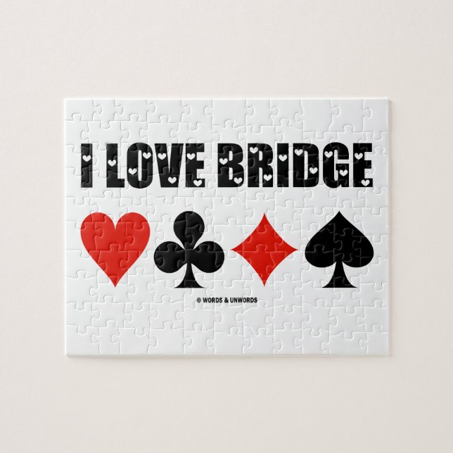 Puzzle I Love Bridge Card Convient À L'Attitude Du Pont (Horizontal)