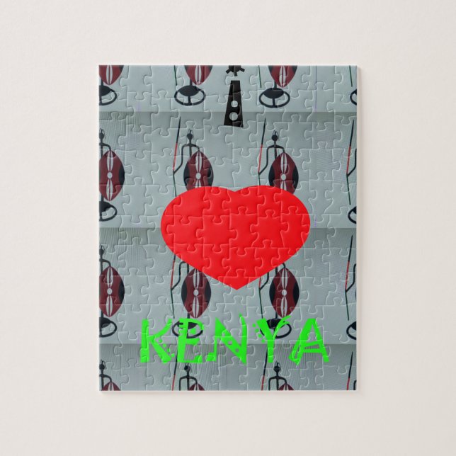 Puzzle I Love Kenya Art Print (Vertical)
