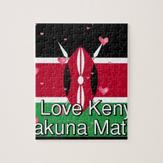 Puzzle I Love Kenya et "Hakuna Matata" Art Print (Vertical)