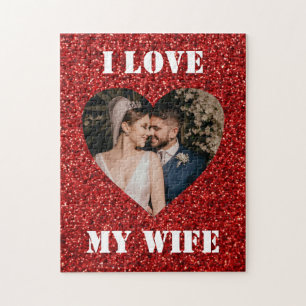 Puzzle I Love My Wife Heart Photo Parties scintillant Coe