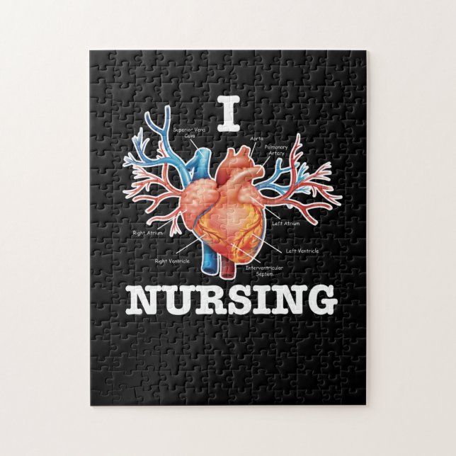 Puzzle I Love Nursing Heart Anatomie Médicale (Vertical)