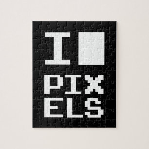 Puzzle I Love Pixels, design geek, art des pixels