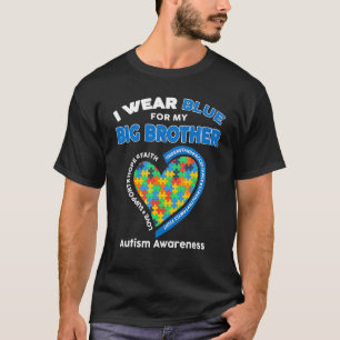 Puzzle I Wear Blue For My Big Brother Autism Aware T-Shirt