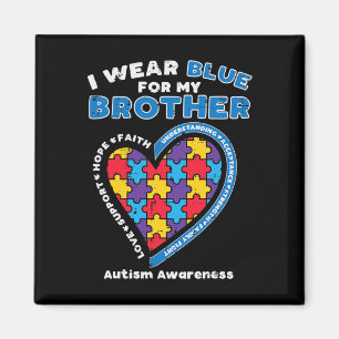 Puzzle I Wear Blue For My Brother Autism Awareness Magnet