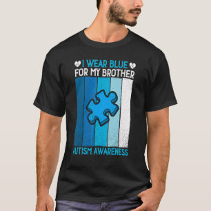 Puzzle I Wear Blue For My Brother Autism Awareness T-Shirt