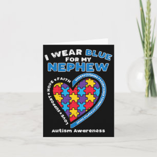 Puzzle I Wear Blue Nephew Autism Awareness Family Card