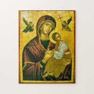 Puzzle Icône Theotokos et Christ Child with Angels