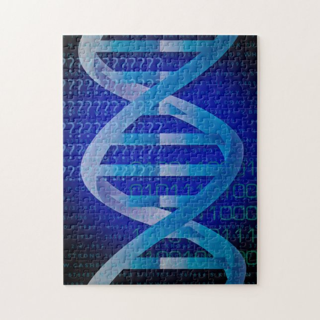Puzzle ID d'ADN Blue Médicale Science (Vertical)