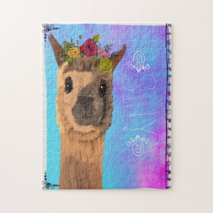 Puzzle idiot d'animal d'esprit de lama