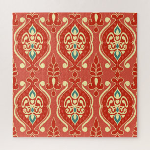 Puzzle Ikat artisanal : Tissu Boho Ethnique