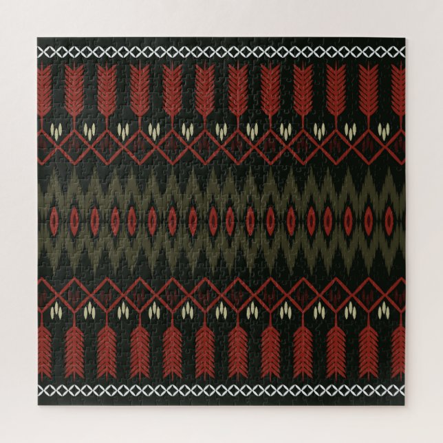 Puzzle Ikat Motif : Ornement ethnique géométrique (Vertical)