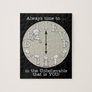 Puzzle Il est temps de croire-petit garçon et horloge