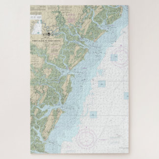 Puzzle Ile de Tybee à Doboy Sound Graphique nautique 1150