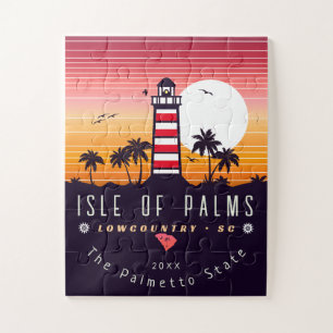 Puzzle Ile des Palms phare SC Retro Sunset Souvenirs