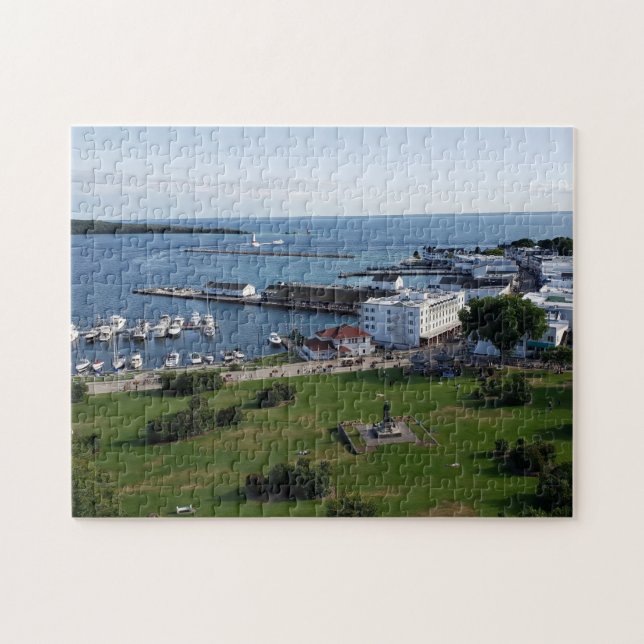 Puzzle Île Mackinac et port, Michigan (Horizontal)