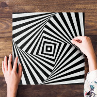 Illusion géométrique noire et blanche Holographiqu