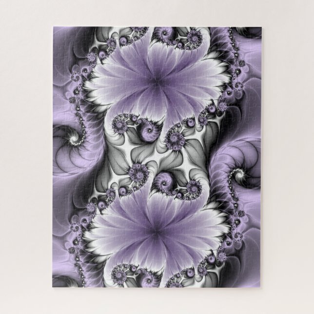 Puzzle Illusion Lilac Abstrait Floral Fractal Art Imagina (Vertical)