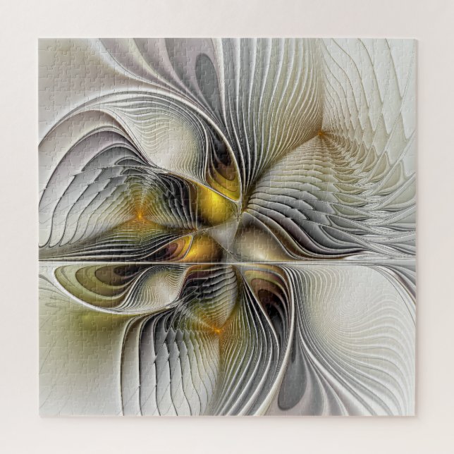 Puzzle Illusion Optique Abstrait 3D Fractal Avec Profonde (Vertical)
