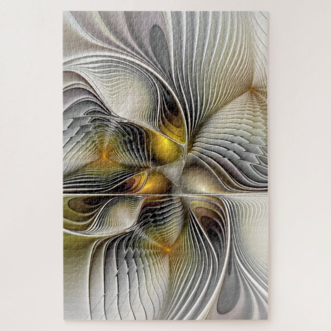 Puzzle Illusion Optique Abstrait 3D Fractal Avec Profonde (Vertical)