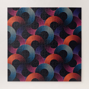 Puzzle Illusion optique : anneaux linéaires métalliques.